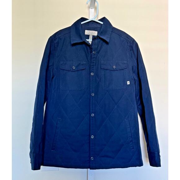 Boys Chore Coat Button Up Quilted Light Weight Size M 8 Navy Blue Ocean Coast - Picture 1 of 4